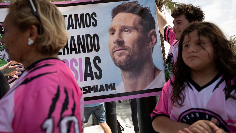 Fotografija: Messi je obnorel tudi za nogomet precej nezainteresirano publiko na Floridi. FOTO: Marco Bello/Reuters