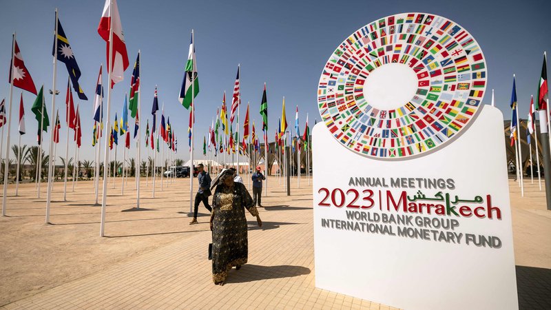 Fotografija: Letošnje letno srečanje Mednarodnega denarnega sklada in Svetovne banke bo ta teden v maroškem Marakešu. FOTO: Fadel Senna Afp