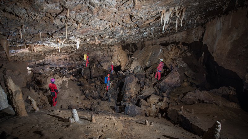 Fotografija: V Poltarici je raziskanih slabih 700 metrov podzemnih rovov, dvoran, kanjonov in sifonov. FOTO: Leopold Bregar

 