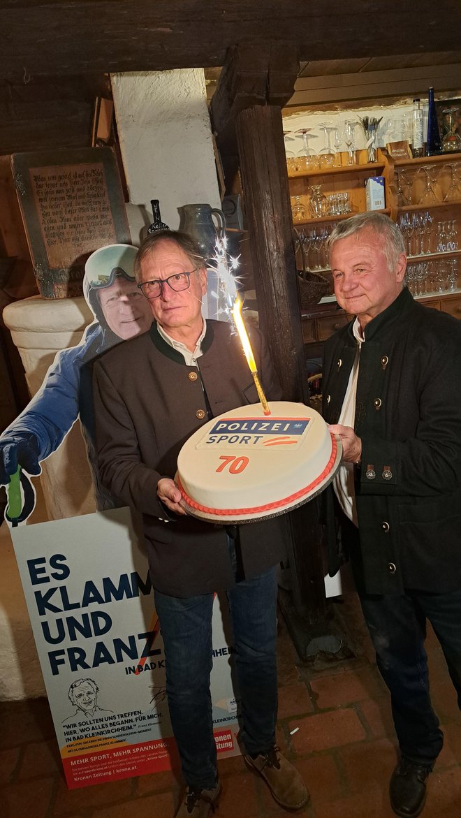 Franz Klammer je na začetku meseca takole slavil 70. rojstni dan. FOTO: MItja Felc
