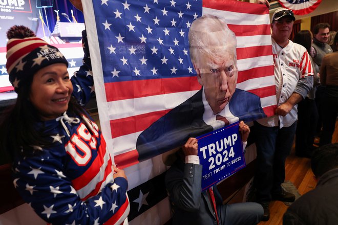 Donald Trump je zmagal v Iowi in mu napovedujejo tudi prevlado v New Hampshiru. FOTO: Mike Segar/Reuters