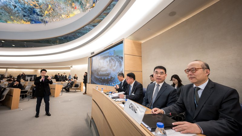 Fotografija: Kitajska se je v minulih tednih posvečala lobiranju v svetu ZN za človekove pravice, da bi se izognila novim obtožbam ob splošnem priložnostnem pregledu stanja človekovih pravic znotraj njenih meja. FOTO: Fabrice Coffrini/AFP
