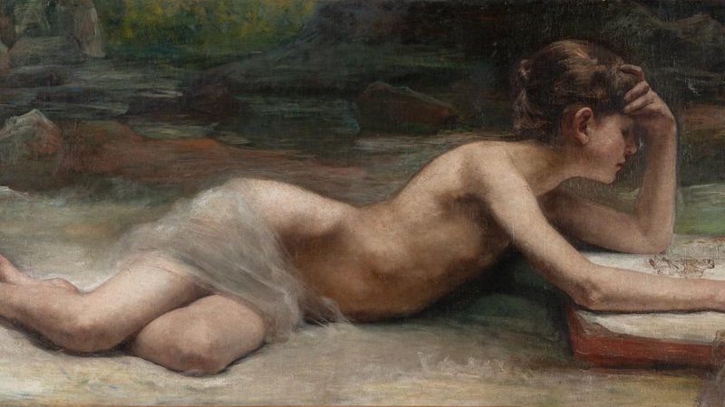 Fotografija: Pravljica Ferda Vesela iz časa okoli leta 1886 je bila leta 1904 v družbi del impresionistov na razstavi v Miethkejevi galeriji na Dunaju. FOTO: Narodna galerija