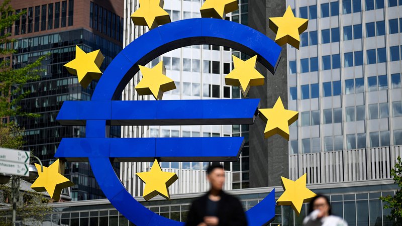 Fotografija: ECB ni spreminjala obrestnih mer, opozarja, da inflacija vztraja pri storitvah. FOTO: Kirill Kudryavtsev/AFP