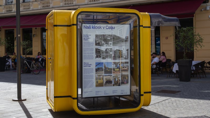 Fotografija: Rumeni kiosk naj bi postal novo stičišče Celjanov. FOTO: Lana Požlep