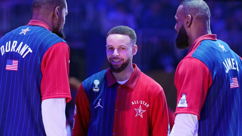 Fotografija: Kevin Duranty, Steph Curry in LeBron James bodo združili moči v Parizu. FOTO: Kyle Terada/Reuters
