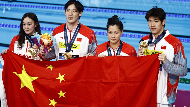 Fotografija: Kitajski plavalci so bili pred tremi leti kontaminirani in ne dopingirani, so pojasnili pri Svetovni protidopinški agenciji pozitiven test. FOTO: Clodagh Kilcoyne/Reuters