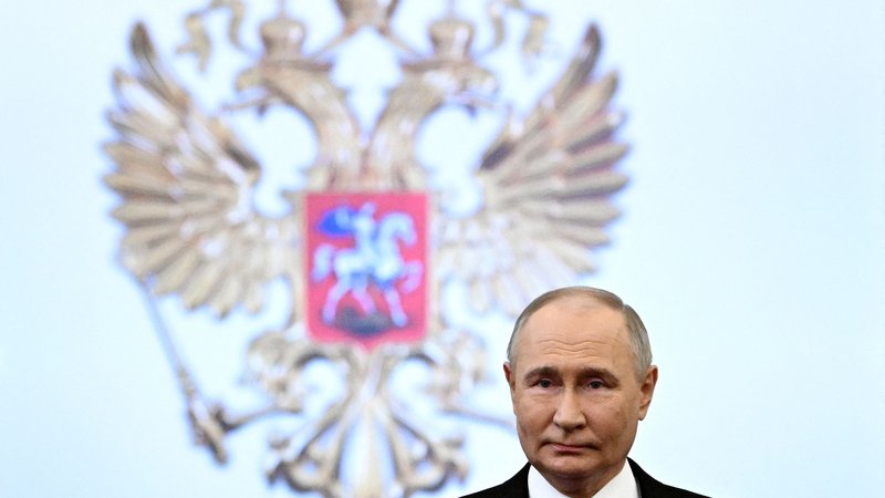 Fotografija: Vladimir Putin na inavguraciji v Kremlju. FOTO: Sergei Bobylyov/AFP