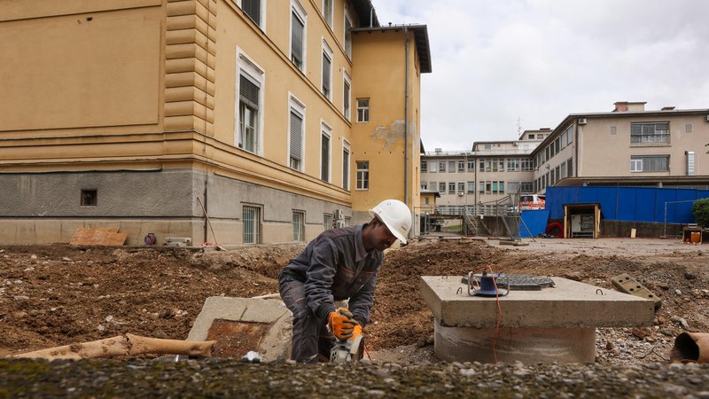 Fotografija: Pred nekaj dnevi so se v Ljubljani začela pripravljalna dela ob zaščiteni stari Fabianijevi zgradbi, ki bodo sčasoma prerasla v gradnjo nove infekcijske klinike. FOTO: Matej Družnik

 