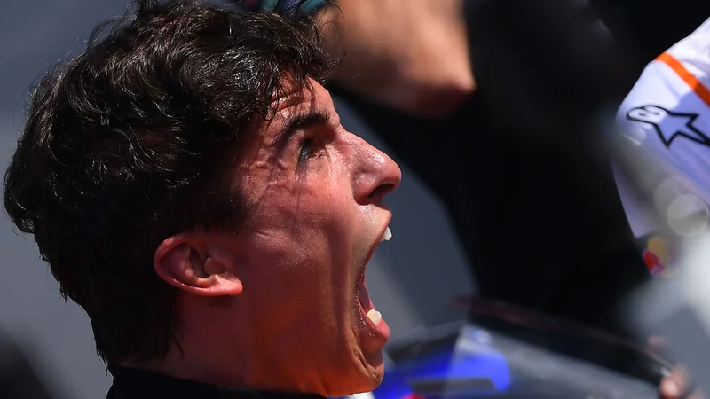 Fotografija: Marc Marquez je po zmagi v Misanu kar kričal od navdušenja. FOTO: AFP