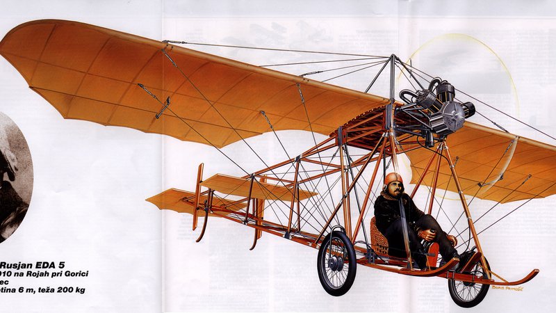 Fotografija: Ob koncu novembra bo minilo 110 let od prvega poleta Edvarda Rusjana. Fotodokumentacija Dela