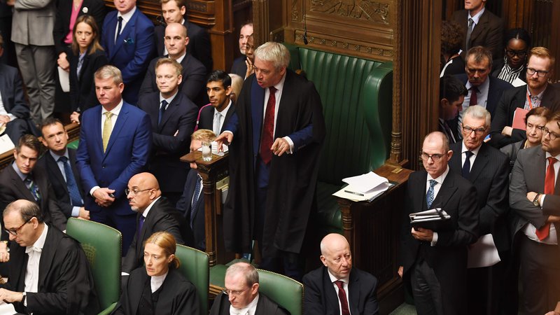 Fotografija: Predsednik spodnjega doma britanskega parlamenta je blokiral novo glasovanje o ločitvenem sporazumu z razlago, da bi to kršilo parlamentarna pravila. Foto: Jessica Taylor/Afp