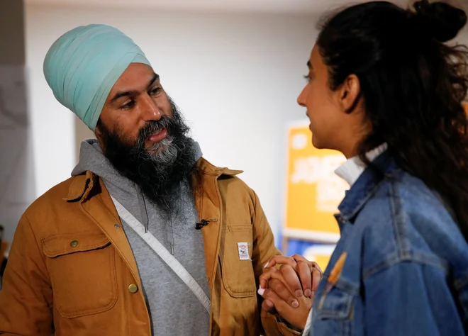Prvak NDP Jagmeet Singh je prvi nebeli voditelj kanadske zvezne stranke. FOTO: Lindsey Wasson/Reuters