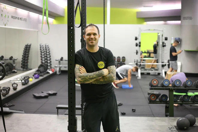 Kondicijski trener Žana Kranjca Mitja Bračič pravi, da Vodičan še ni dosegel svojega vrhunca v telesni pripravi, čeprav je "stroj", ki mu ta čas na treningu nihče ni kos. FOTO: Leon Vidic/Delo