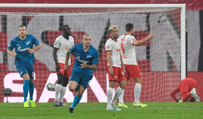 Zenit je bil po prvem polčasu v Leipzigu v boljšem položaju, po 90 minutah pa so se veselili gostitelji. FOTO: AFP