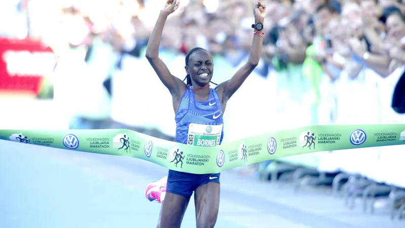 Fotografija: Danes najhitrejša maratonka v Ljubljani, Chepkirui Kitur. FOTO: Roman Šipić