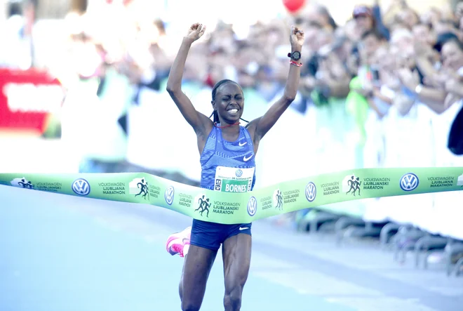 Danes najhitrejša maratonka v Ljubljani, Chepkirui Kitur. FOTO: Roman Šipić
