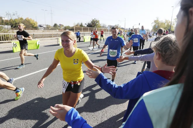 Ljubljanski maraton na 21 in 42 km. Foto Leon Vidic