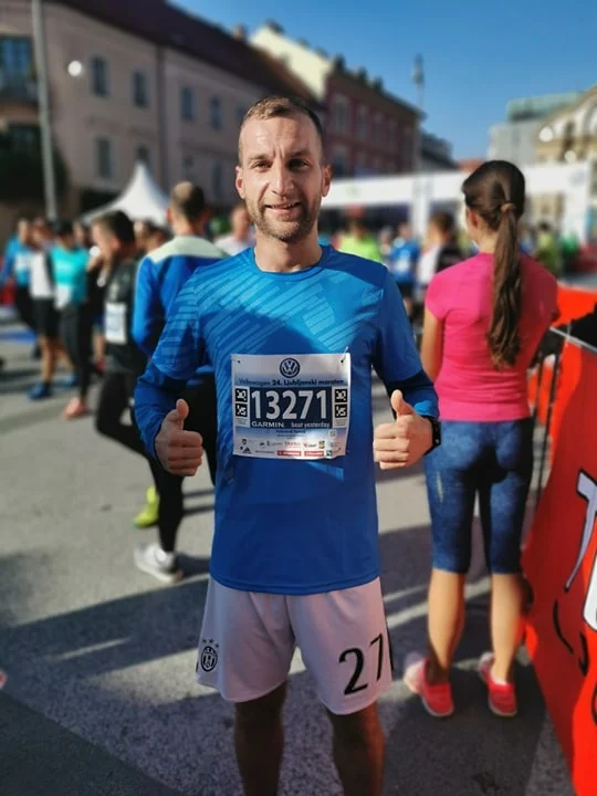 Nad prireditvijo sem navdušen: gledalci ob progi in tekači, ki sem jih prehiteval, so mi dali dodatno motivacijo, je dejal Tomaž Privošnik. Foto Lucijan Zalokar
