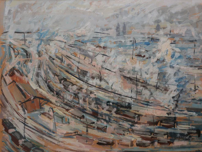 Zoran Mušič: <em>Železniška postaja Maribor</em>, 1939, gvaš na papirju