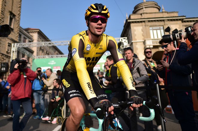 »Moje sanje so zmagati na dirki Tour de France,« je dejal najboljši kolesar na svetu Primož Roglič. FOTO: AFP
