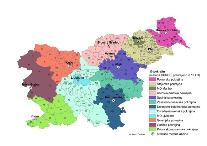 Vsi sedeži v bodočih pokrajinah FOTO: Strokovna skupina za pripravo pokrajinske zakonodaje