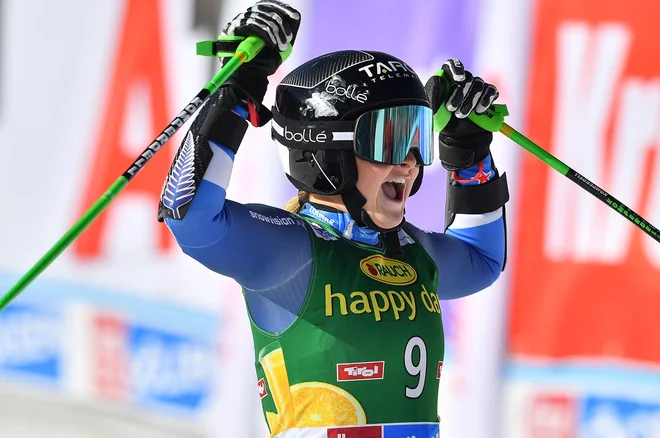 Alice Robinson bo na novo zmago še malo počakala. FOTO: Joe Klamar/AFP