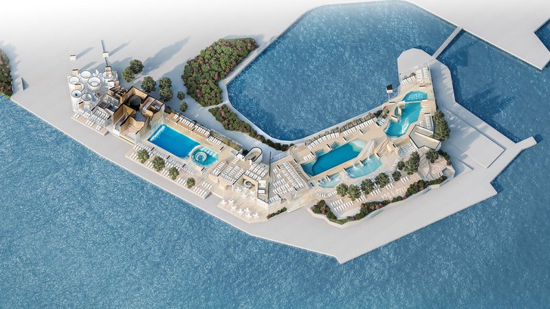 Fotografija: Takšen bo tloris prenovljenega bazenskega kompleksa v pritličju hotela Histrion. FOTO: Arhiv Hoteli Bernardin