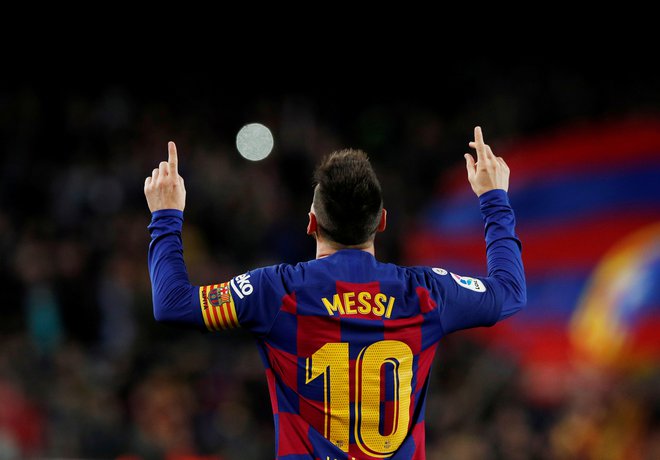 Tudi med zadnjo tekmo s Celto je Lionel Messi značilno proslavljal svoje gole. FOTO: Reuters