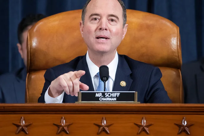 Preiskavo vodi demokratski predsednik odbora predstavniškega doma za obveščevalne zadeve Adam Schiff. FOTO: Pool Reuters