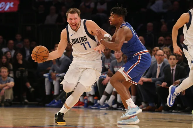 Luka Dončić se bo nerad spominjal zadnjih dvobojev z New Yorkom. FOTO: USA Today Sports