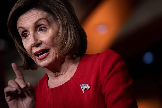 Predsednica predstavniškega doma ameriškega kongresa Nancy Pelosi. FOTO: Brendan Smialowski/AFP