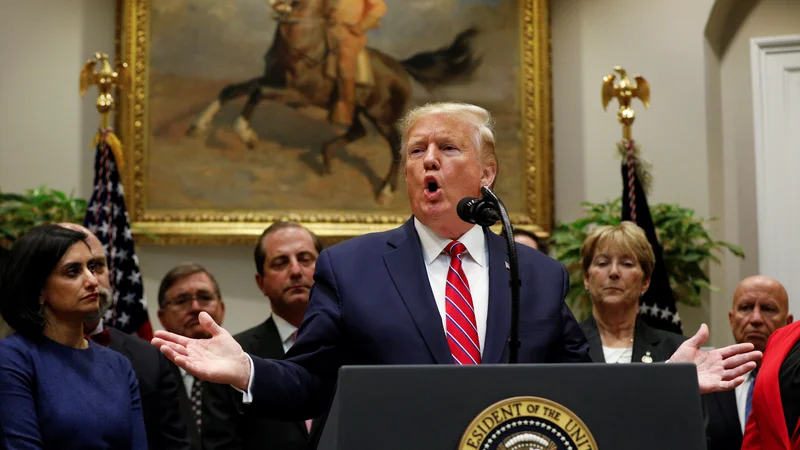 Fotografija: Ameriški predsednik Donald Trump. FOTO: Tom Brenner Reuters