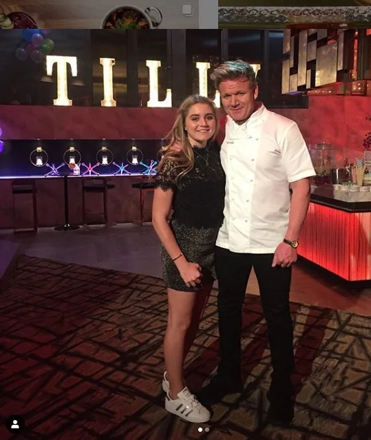 Gordon Ramsay s hčerko Tilly na rojstnodnevni zabavi, na kateri je v čast Tillyjinim 18 letom zapel tudi Ed Sheeran. Foto Instagram G. R.