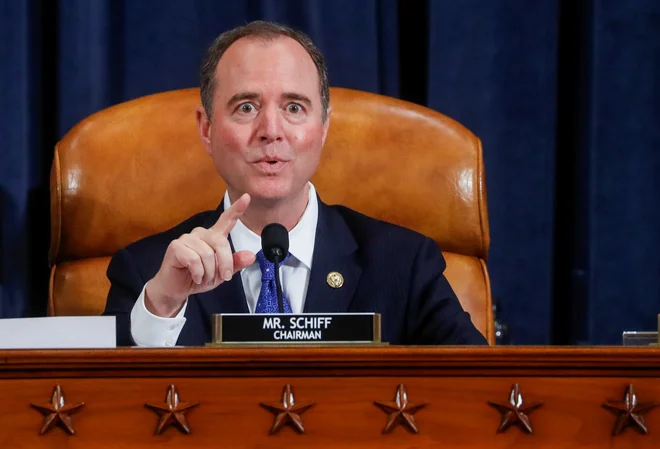 Voditelj preiskave o razrešitvi kalifornijski demokrat Adam Schiff. Foto Yara Nardi Reuters