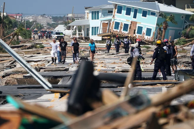 Tako je Mexico Beach na Floridi lani prizadel orkan Michael. FOTO: Reuters