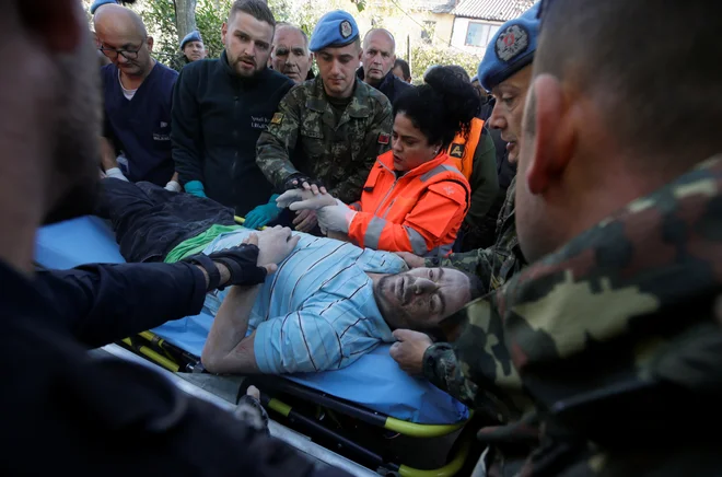 Potres v Albaniji, tako je v kraju Thumane. FOTO: Reuters