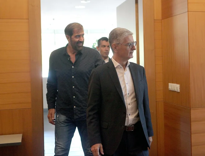 Franjo Bobinac in Veselin Vujović sta sredi septembra zagotovila, da bodo vsi dali maksimum za dosego cilja na bližnjem EP: FOTO: Mavric Pivk/Delo