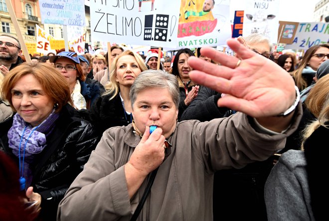 Splošna stavka šolnikov je ena največjih kriz v Plenkovićevem mandatu. FOTO: Denis Lovrovic/Afp