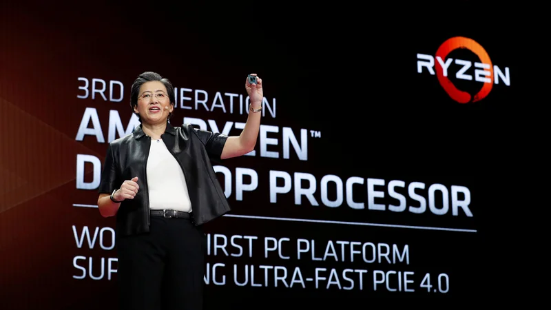 Fotografija: Lisa Su, predsednica AMD, je v začetku leta osebno predstavila tretjo generacijo procesorja Ryzen. FOTO: Reuters