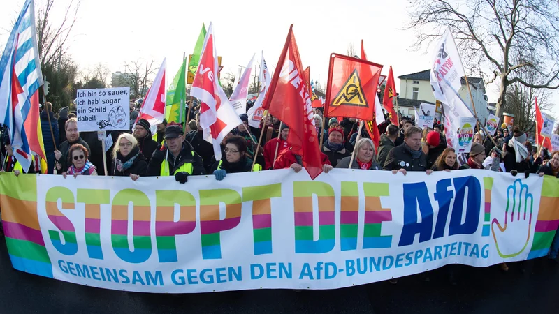 Fotografija: 'Ustavite AfD'. FOTO: Swen Pfortner/AFP