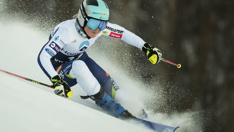 Fotografija: Meta Hrovat na današnjem veleslalomu v Killingtonu. FOTO: Erich Schlegel/USA Today Sports