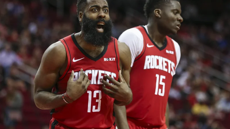 Fotografija: James Harden je le za točko zaostal za svojim strelskim rekordom, ki ga je v minuli sezoni dosegel na dveh tekmah. FOTO: Troy Taormina/Usa Today Sports