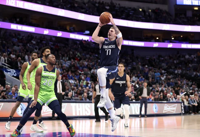 Dallas gre naprej tudi takrat, ko Luka Dončić ni v najboljši dnevni formi. Za 15. zmago v tej sezoni NBA je premagal Minnesoto. FOTO: USA TODAY Sports
