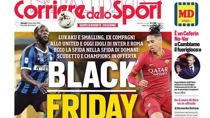 Fotografija: Tole je naslovnica pred petkovim derbijem v serie A, ki buri duhove. Foto Corriere dello Sport