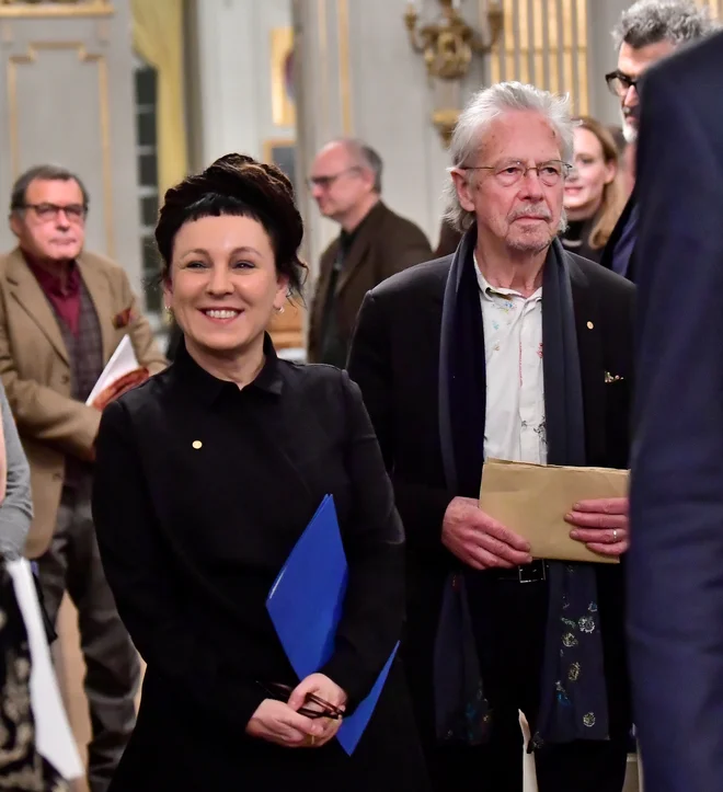 Olga Tokarczuk in Peter Handke FOTO: Tt News Agency Via Reuters