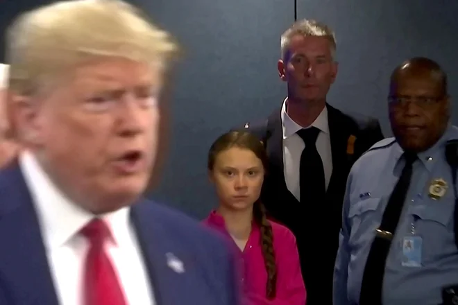 Po presoji revije Time je Greta Thunberg bolj vplivala na poročanje v iztekajočem se letu kot Donald Trump. FOTO: Andrew Hofstetter/ Reuters