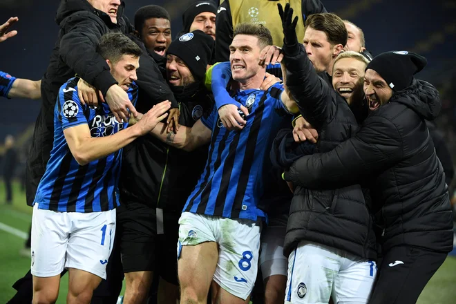 Atalanta se je ob debiju v ligi prvakov prebila v osmino finala. FOTO: AFP