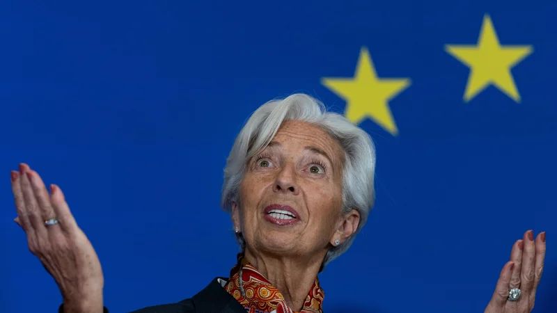 Fotografija: Christine Lagarde nadaljuje ohlapno denarno politiko svojega predhodnika Maria Draghija. Foto: Kenzo Tribouillard/AFP