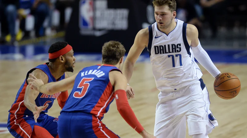 Fotografija: Luka Dončić je bil neustavljiv tudi za igralce Detroita. FOTO: Usa Today Sports